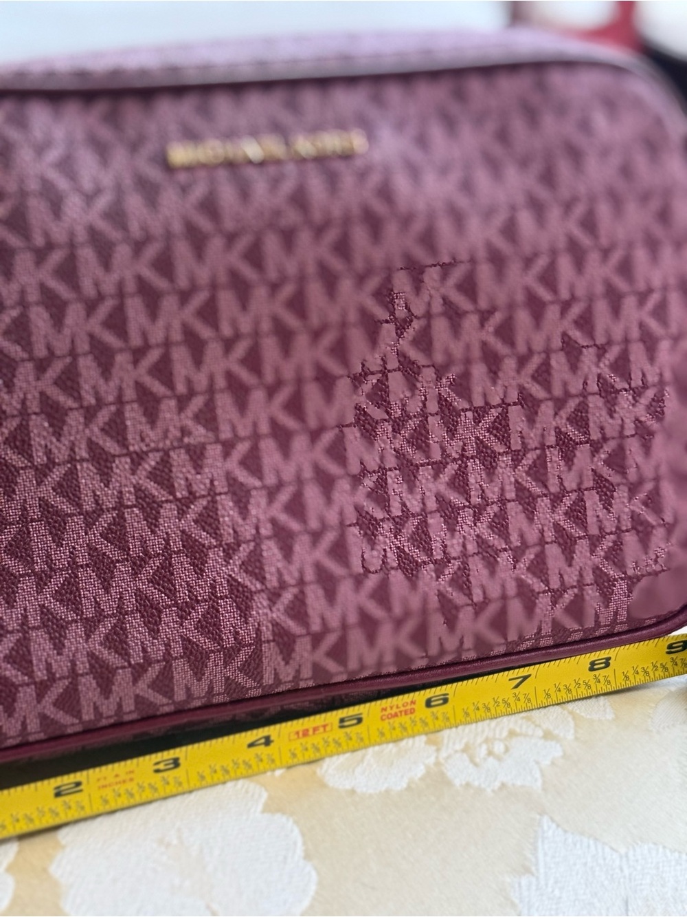 Michael Kors Plum Logo-Trim Small Pouch